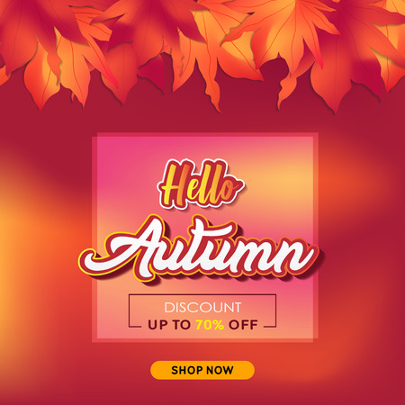 Autumn sale background with leavesのイラスト素材