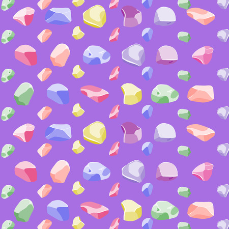 Seamless rock and stone pattern in rainbow styleのイラスト素材