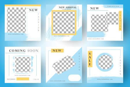 Editable Post Template Social Media Banners for Digital Marketing. Color Pink Green. Promo Brand Fashion. Vector Illustrationのイラスト素材