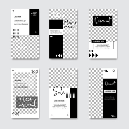 Fashion Post Template Social Media Banners for Digital Marketing. Promo Brand Fashion. Stories. Streaming. story, internet web banner, flyer,poster and brochure.fluid. Vector Illustration.のイラスト素材