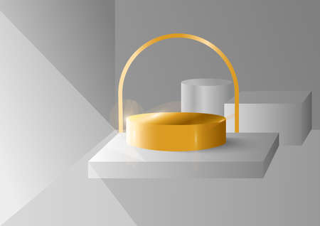 Golden stand product with solf light background(EPS.10)のイラスト素材