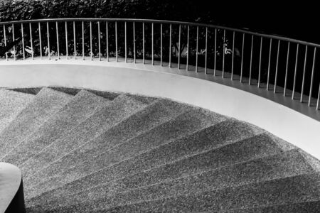Stairs in the park In white and black colors tone.