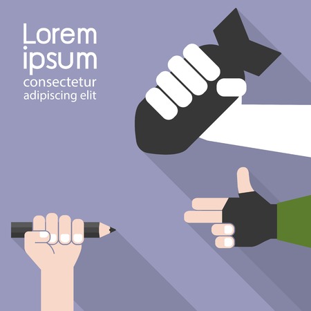 Vector illustration concept anti violence and terrorist in flat designのイラスト素材