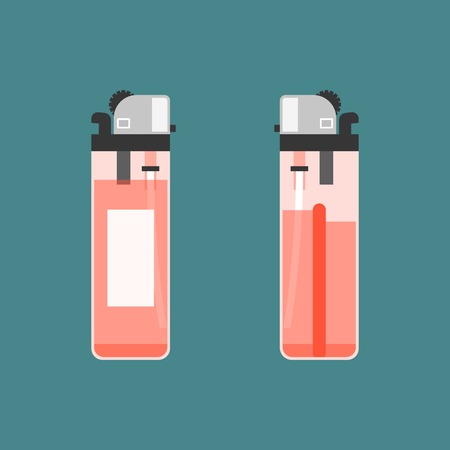 Vector lighter,two side,flat design,no gradientのイラスト素材