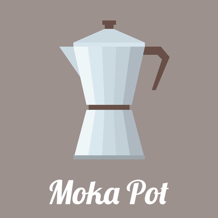 vector coffee moka pot,flat designのイラスト素材