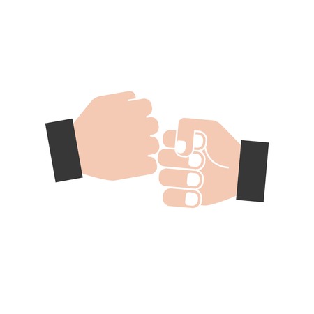 hand bumping icon, flat designのイラスト素材