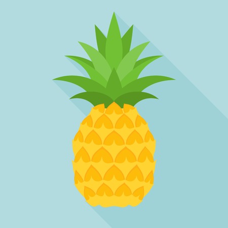 pineapple icon with long shadow, flat designのイラスト素材