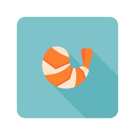shrimp icon, flat designのイラスト素材