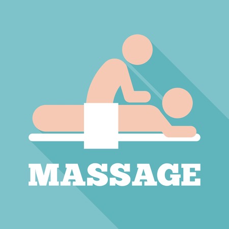 massage icon, flat design with long shadowのイラスト素材