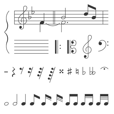 Music note elements, clef  vectorのイラスト素材