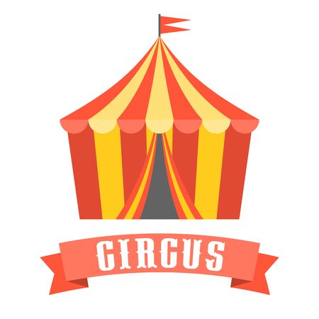 Circus tent vector, flat designのイラスト素材