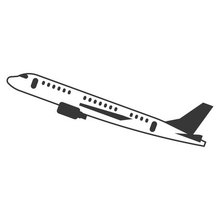 Plane illustration vector, flying plane, silhouette plane icon design for airportのイラスト素材