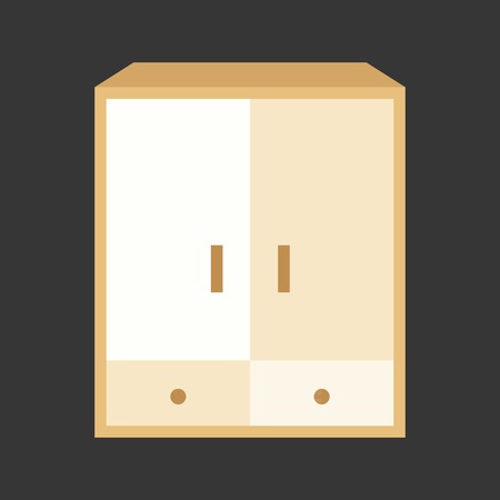 Cupboard vector, flat design on black backgroundのイラスト素材