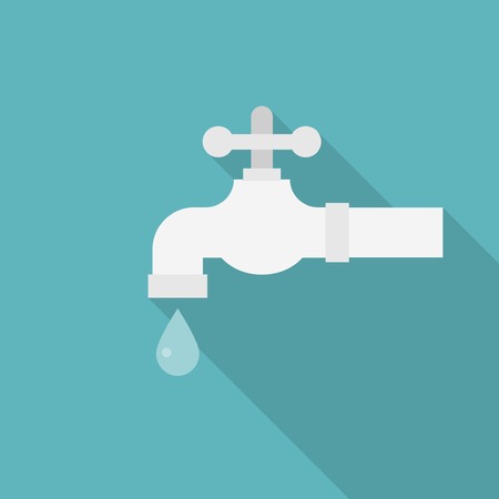 Water tab illustration vector, faucet with droplet icon ,flat designのイラスト素材