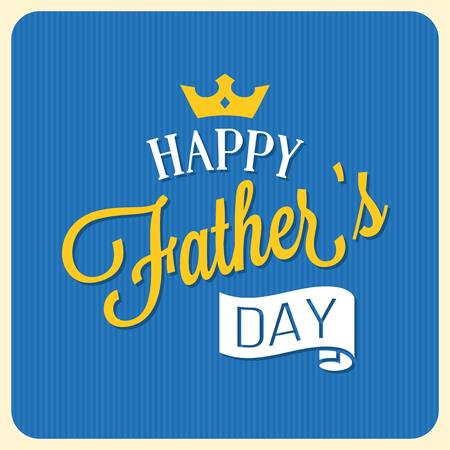 Happy father's day illustration vector with elements ribbon and crown, Happy Father's day calligraphic with stripe background, Vintage card design for father's dayのイラスト素材