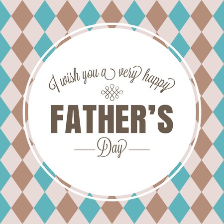 Happy father's day illustration vector template, design on rhombus background with calligraphic font, typographical Father's day in vintage styleのイラスト素材
