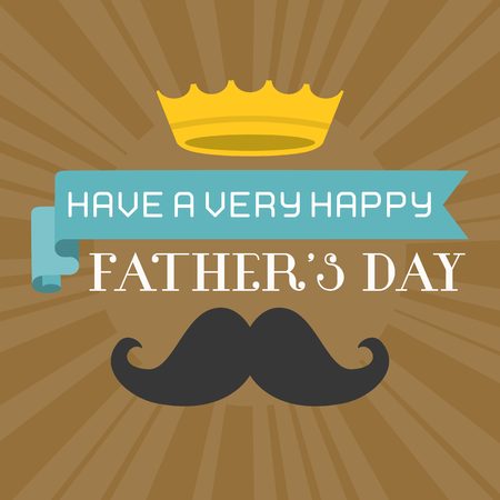 Happy father's day vintage typographical with crown and mustacheのイラスト素材