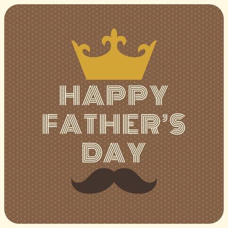 Happy father's day vintage typographical with crown and mustacheのイラスト素材