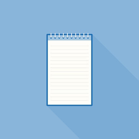blank line notebook paper icon template, flat designのイラスト素材