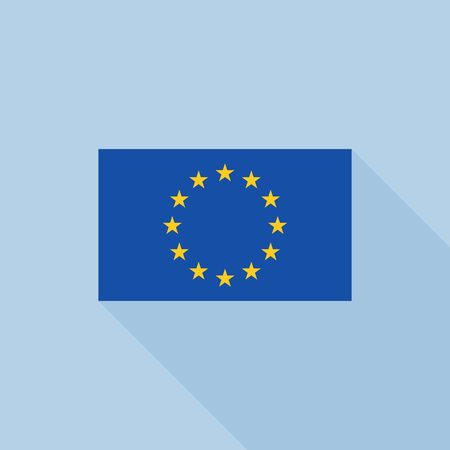 EU flag icon vector, flat designのイラスト素材
