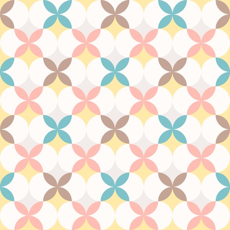 abstract retro geometric seamless pattern background, flower themeのイラスト素材
