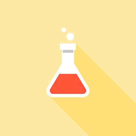 Erlenmeyer flask icon, experiment sign icon, flat designのイラスト素材