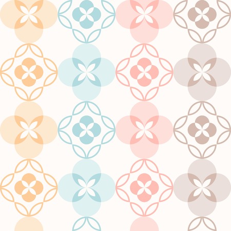 Seamless pattern. Classical geometrical texture, symmetrical, flower themeのイラスト素材
