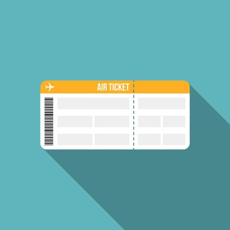 air ticket, boarding pass icon, flat designのイラスト素材