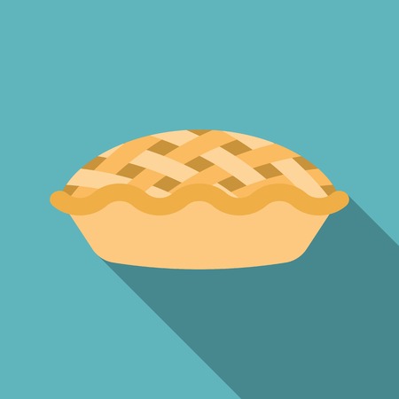 Illustration pour pie icon with long shadow, flat design - image libre de droit