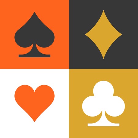 card suits, flat iconのイラスト素材