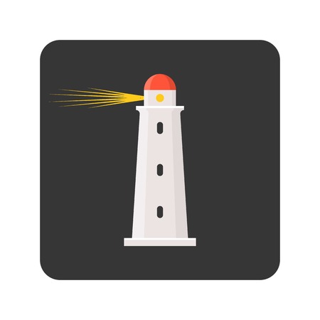 Vector lighthouse icon, flat designのイラスト素材