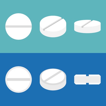 pill icons set, flat designのイラスト素材
