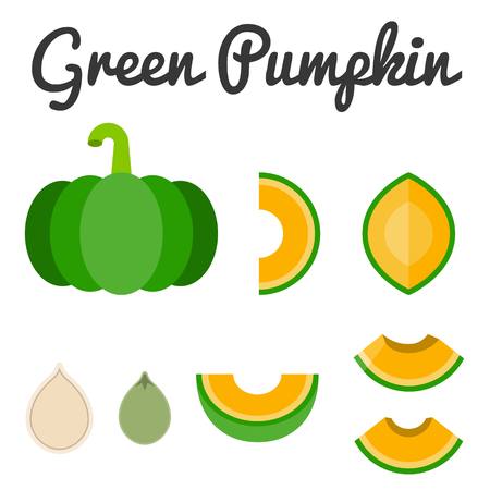 Vector green pumpkin set 2のイラスト素材