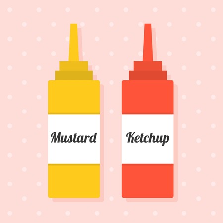 Vector ketchup, flat designのイラスト素材