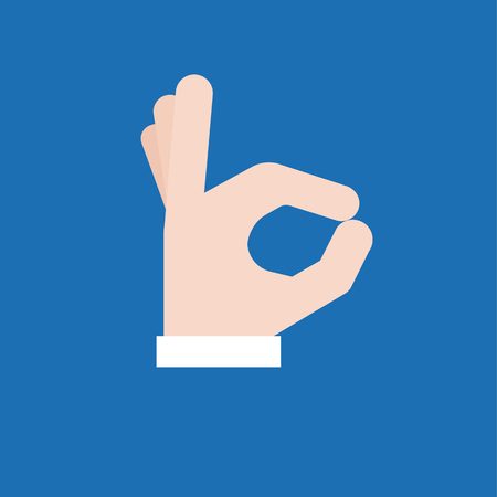 Okay hand sign icon, flat design vectorのイラスト素材
