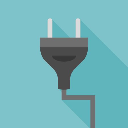 Vector plug icon, flat design with long shadowのイラスト素材