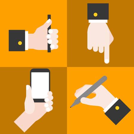 Vector hand collections set 1, flat designのイラスト素材