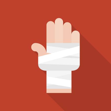 Vector hand and bandage icon, flat designのイラスト素材