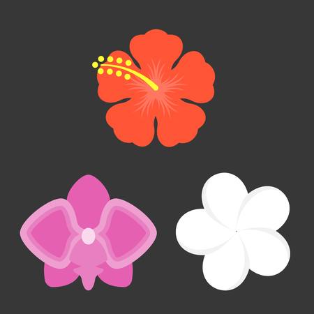 Vector flower icons set,flat designのイラスト素材