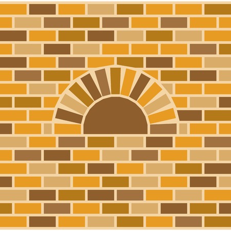 vector brick oven and wallのイラスト素材