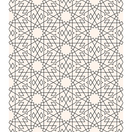Geometric arabesque, Seamless pattern line art in Moroccan styleのイラスト素材