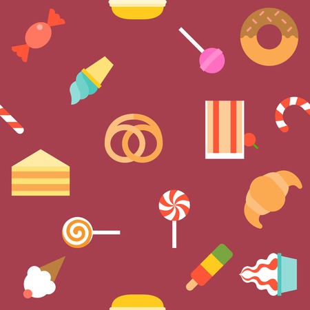 Vector dessert pattern, seamlessのイラスト素材