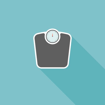 weight scale with long shadow illustration icon, flat designのイラスト素材