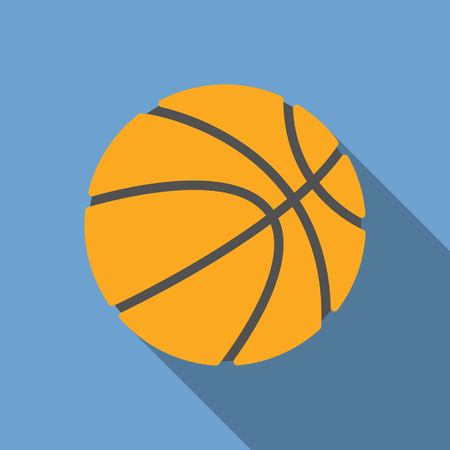 Vector basketball with long shadow, flat designのイラスト素材