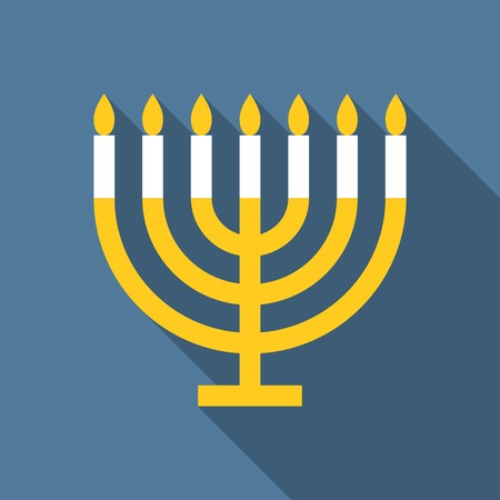 Vector menorah for Hanukkah, flat designのイラスト素材