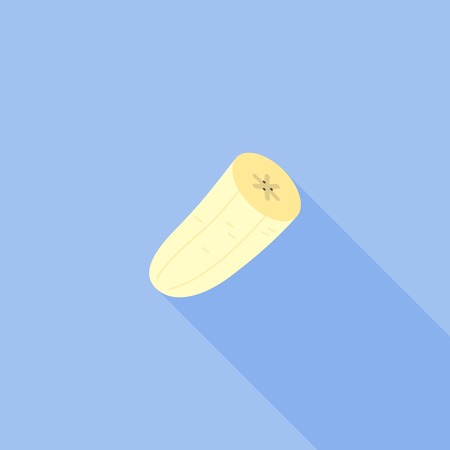 Half piece of peel banana, flat designのイラスト素材