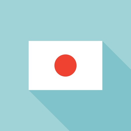 Japan flag , flat design vector with official proportionのイラスト素材