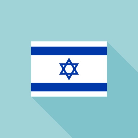 Israel flag , flat design vector with official proportionのイラスト素材