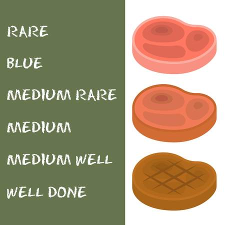 vector steak, flat designのイラスト素材