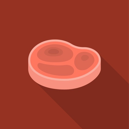 meat icon, flat  design with long shadowのイラスト素材